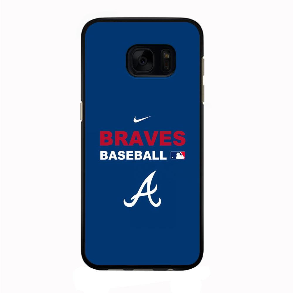 Baseball Atlanta Braves MLB 001 Samsung Galaxy S7 Edge Case-Rubber / Black (2D Case)-Xtracase