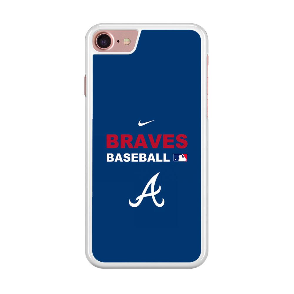 Baseball Atlanta Braves MLB 001 iPhone SE 2020 Case-Rubber / White (2D Case)-Xtracase