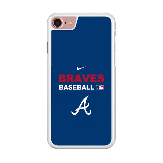 Baseball Atlanta Braves MLB 001 iPhone SE 2020 Case-Rubber / White (2D Case)-Xtracase