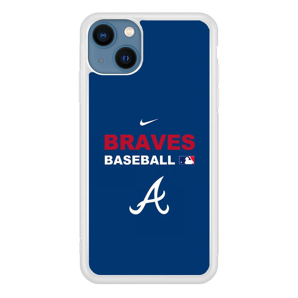 Baseball Atlanta Braves MLB 001 iPhone 13 Case-Rubber / White (2D Case)-Xtracase