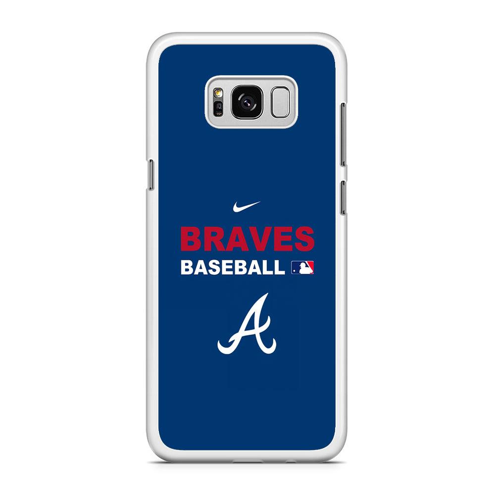 Baseball Atlanta Braves MLB 001 Samsung Galaxy S8 Case-Rubber / White (2D Case)-Xtracase