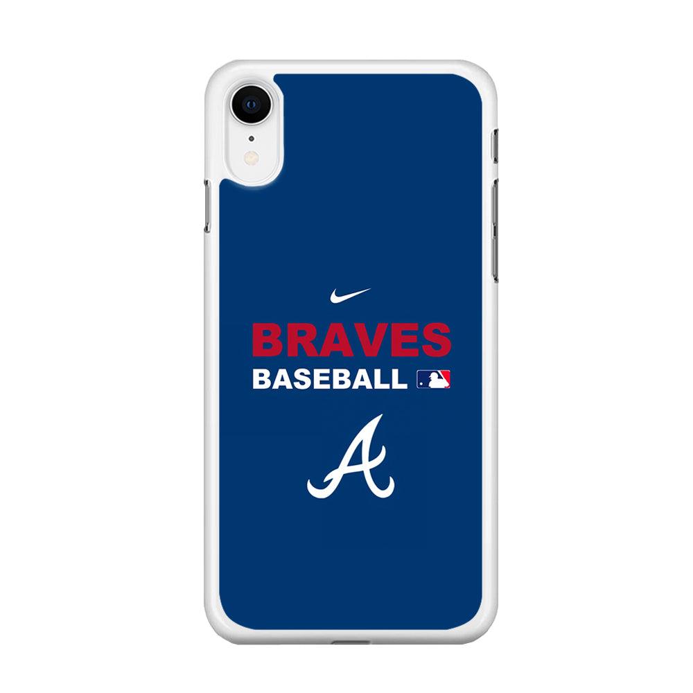 Baseball Atlanta Braves MLB 001 iPhone XR Case-Rubber / White (2D Case)-Xtracase