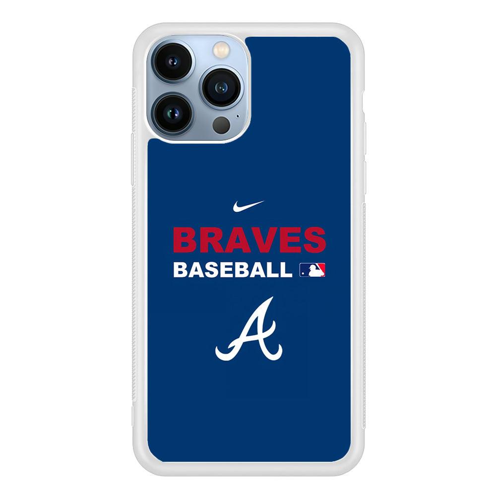 Baseball Atlanta Braves MLB 001 iPhone 13 Pro Max Case-Rubber / White (2D Case)-Xtracase