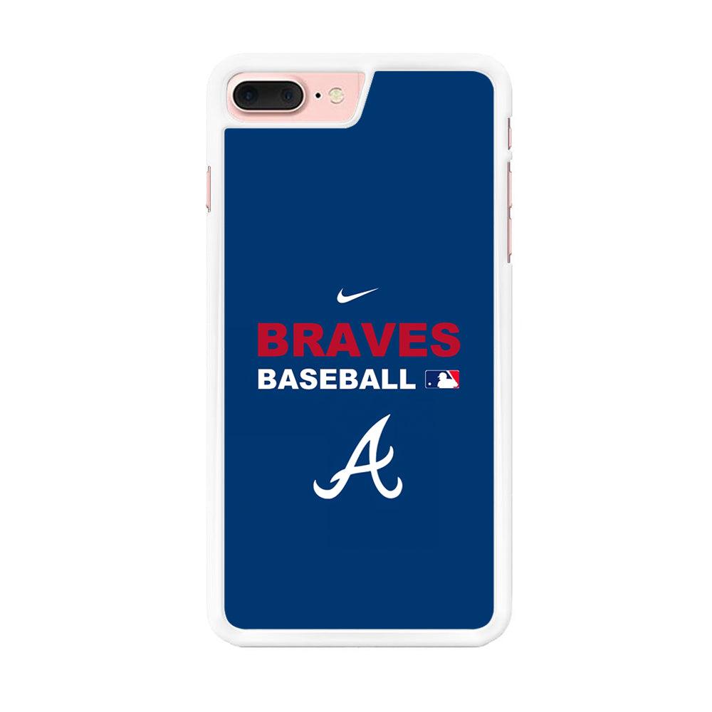 Baseball Atlanta Braves MLB 001 iPhone 8 Plus Case-Rubber / White (2D Case)-Xtracase