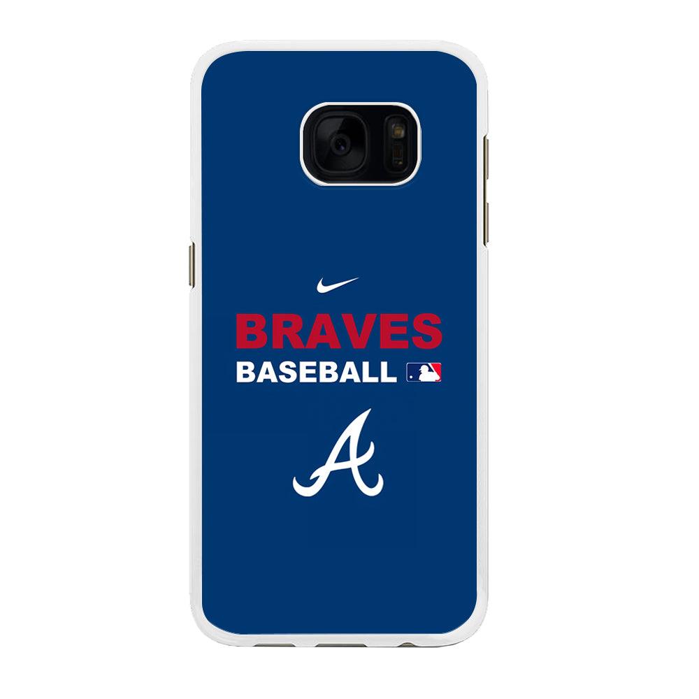 Baseball Atlanta Braves MLB 001 Samsung Galaxy S7 Edge Case-Rubber / White (2D Case)-Xtracase
