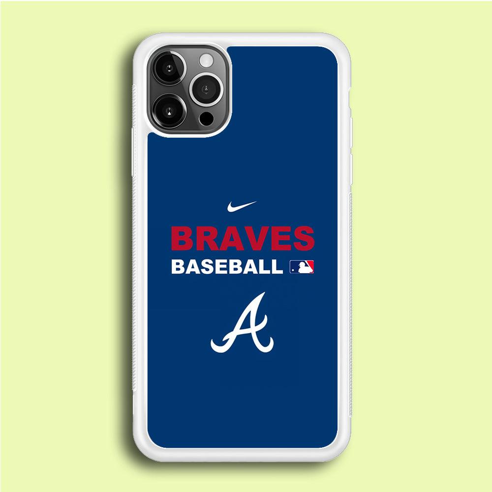 Baseball Atlanta Braves MLB 001 iPhone 12 Pro Max Case-Rubber / White (2D Case)-Xtracase
