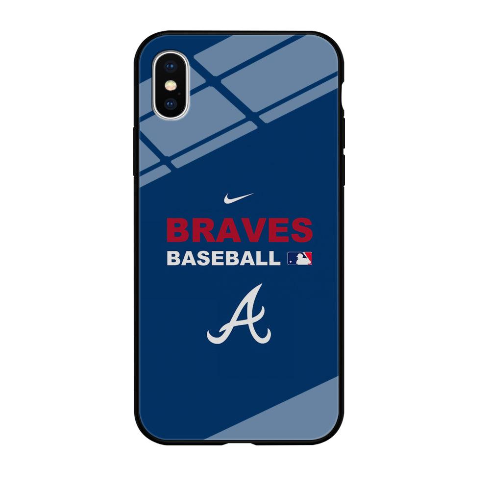 Baseball Atlanta Braves MLB 001 iPhone Xs Max Case-Tempered Glass Case-Xtracase