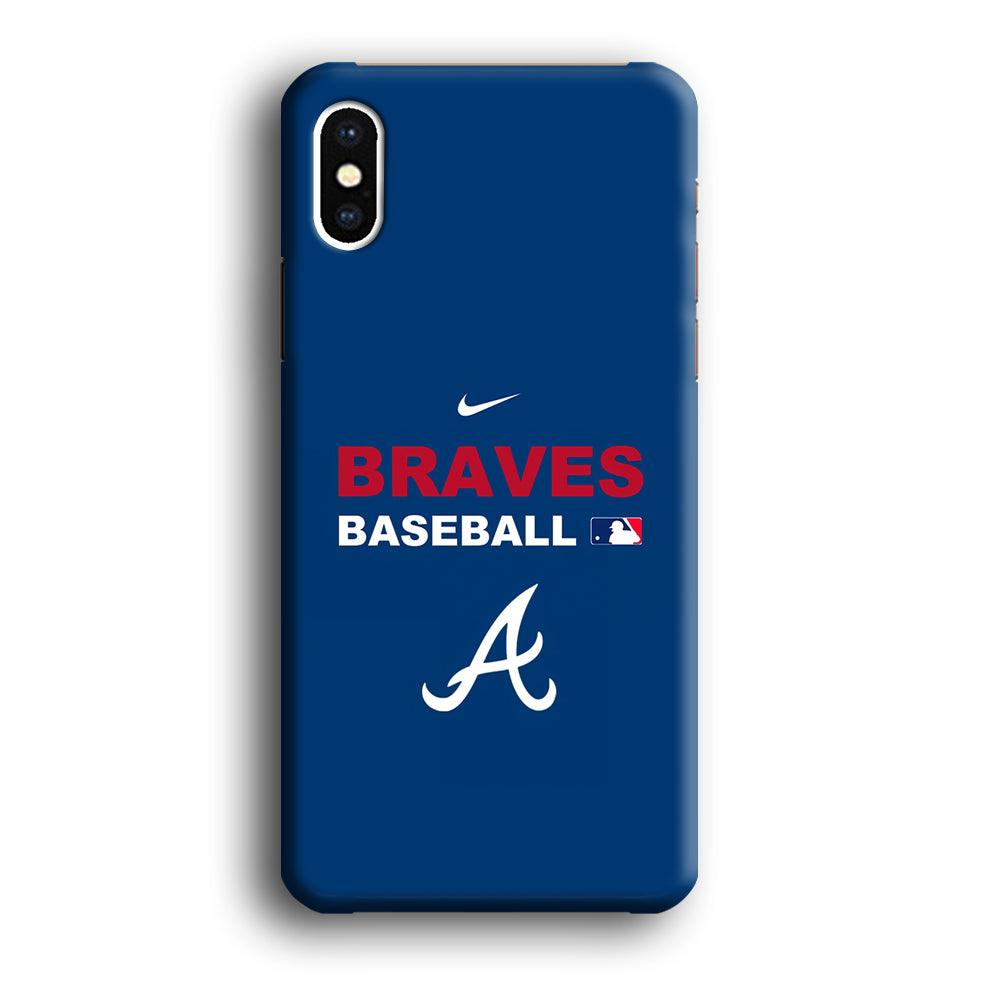 Baseball Atlanta Braves MLB 001 iPhone X Case-Plastic / Full Wrap (3D Case)-Xtracase