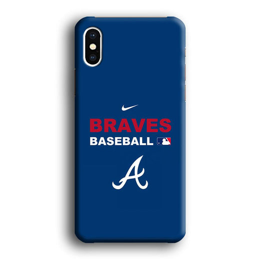 Baseball Atlanta Braves MLB 001 iPhone X Case-Plastic / Full Wrap (3D Case)-Xtracase