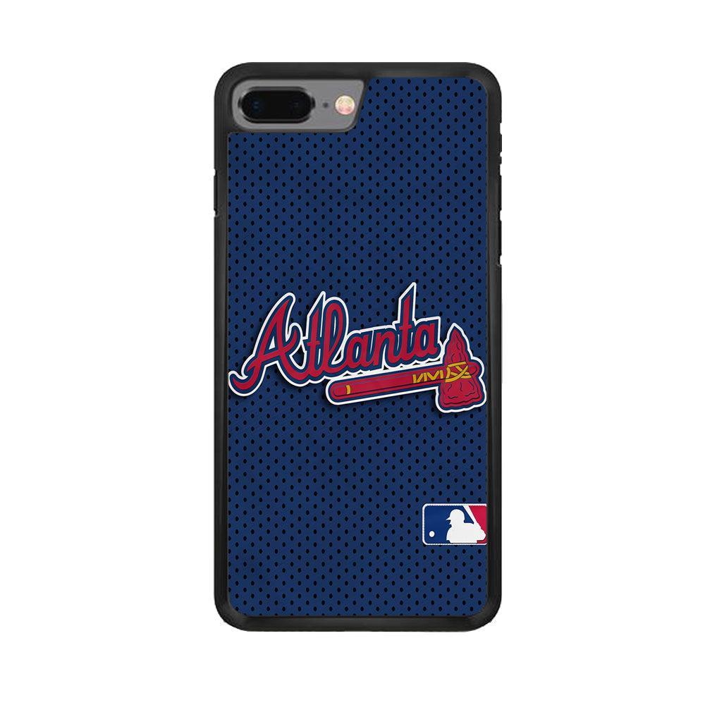 Baseball Atlanta Braves MLB 002 iPhone 7 Plus Case-Rubber / Black (2D Case)-Xtracase