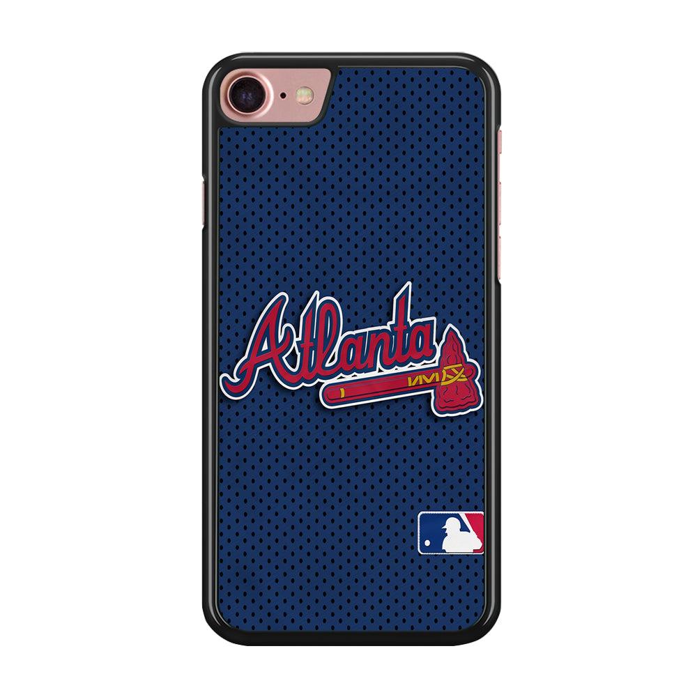 Baseball Atlanta Braves MLB 002 iPhone 7 Case-Rubber / Black (2D Case)-Xtracase