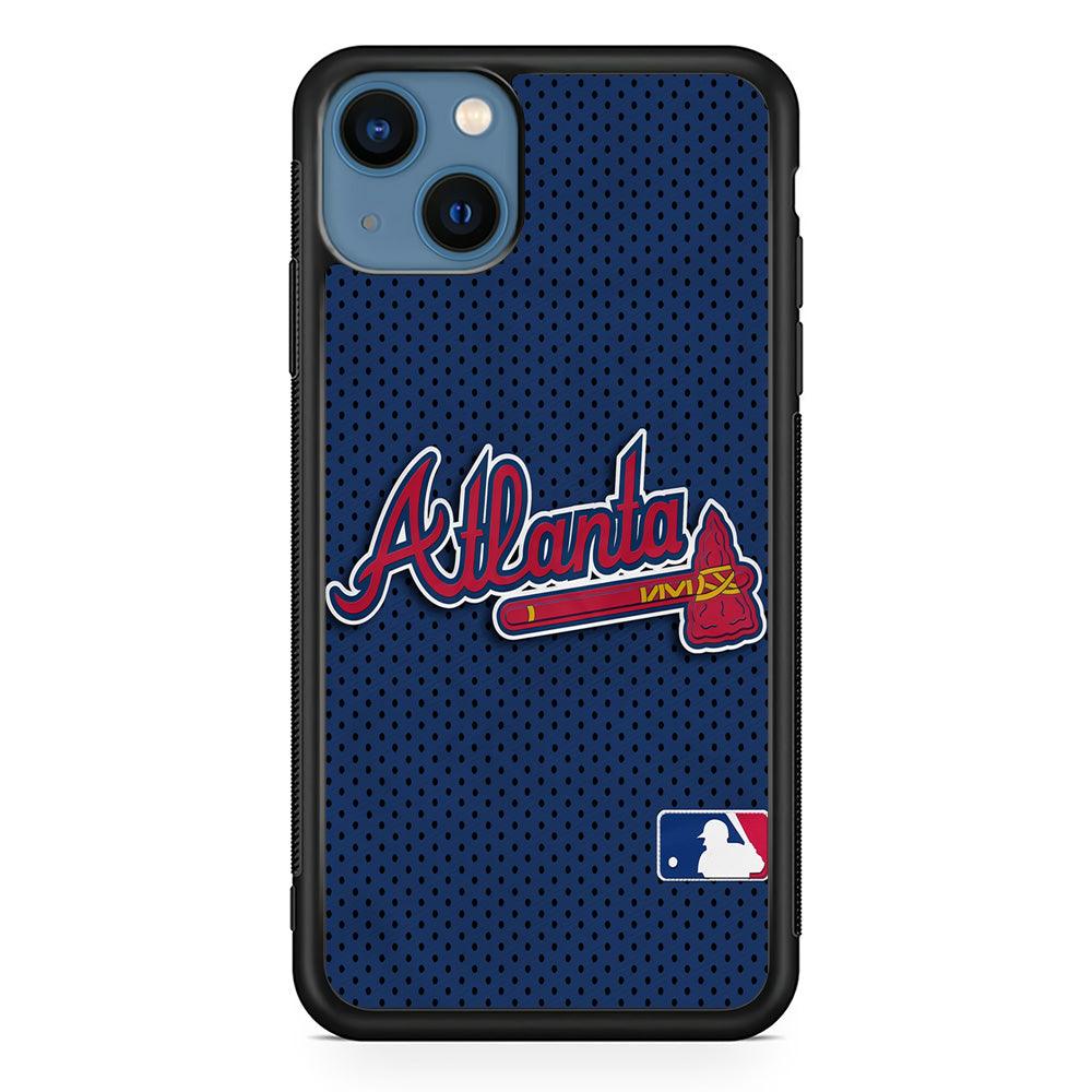 Baseball Atlanta Braves MLB 002 iPhone 13 Mini Case-Rubber / Black (2D Case)-Xtracase