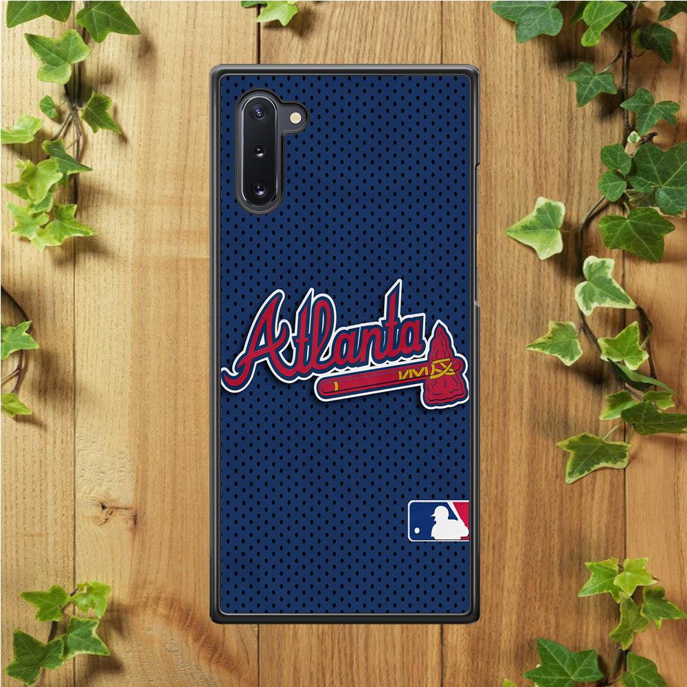 Baseball Atlanta Braves MLB 002 Samsung Galaxy Note 10 Case-Rubber / Black (2D Case)-Xtracase