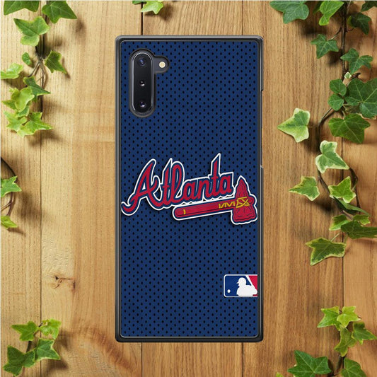 Baseball Atlanta Braves MLB 002 Samsung Galaxy Note 10 Case-Rubber / Black (2D Case)-Xtracase