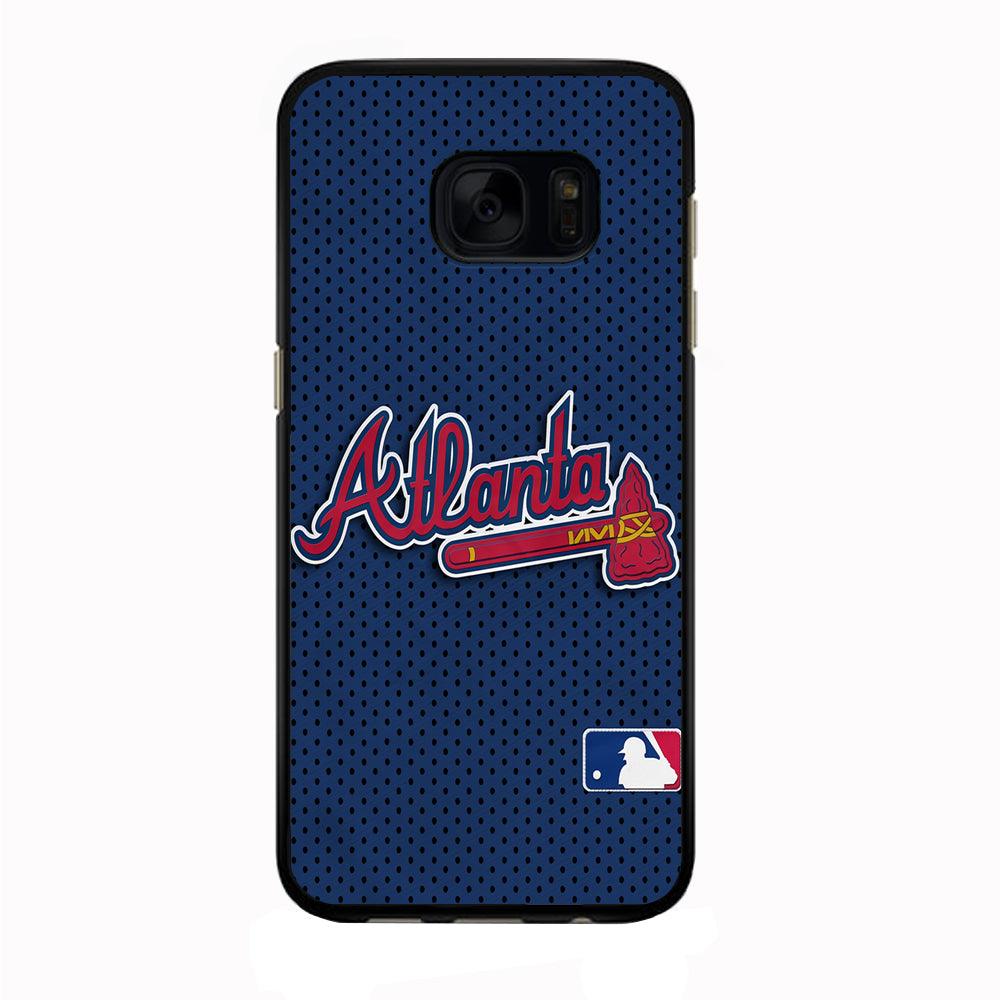 Baseball Atlanta Braves MLB 002 Samsung Galaxy S7 Edge Case-Rubber / Black (2D Case)-Xtracase