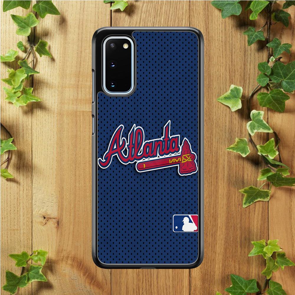 Baseball Atlanta Braves MLB 002 Samsung Galaxy S20 Case-Rubber / White (2D Case)-Xtracase