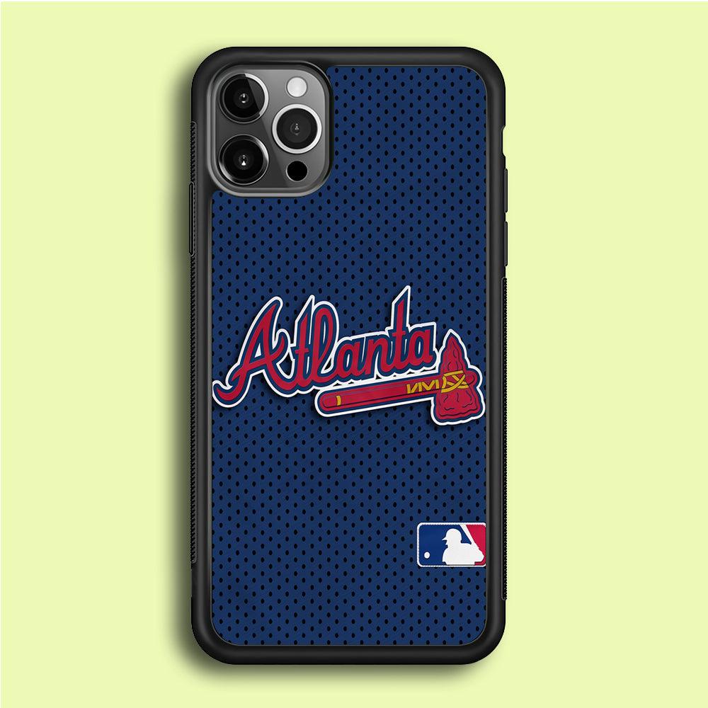 Baseball Atlanta Braves MLB 002 iPhone 12 Pro Case-Rubber / Black (2D Case)-Xtracase