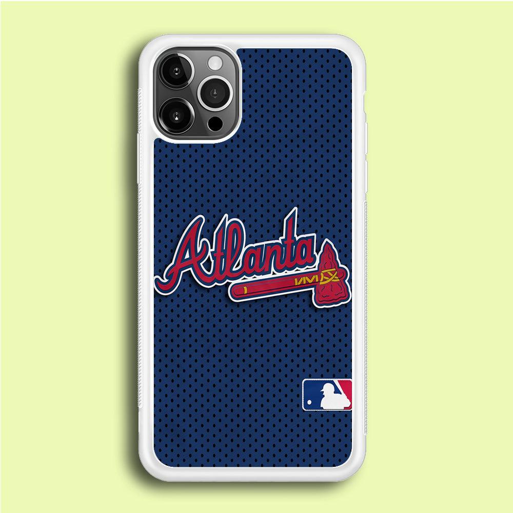 Baseball Atlanta Braves MLB 002 iPhone 12 Pro Case-Rubber / White (2D Case)-Xtracase