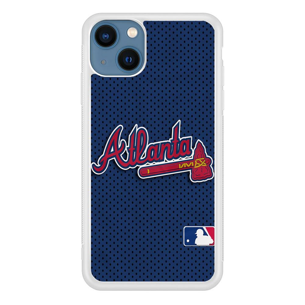 Baseball Atlanta Braves MLB 002 iPhone 13 Mini Case-Rubber / White (2D Case)-Xtracase