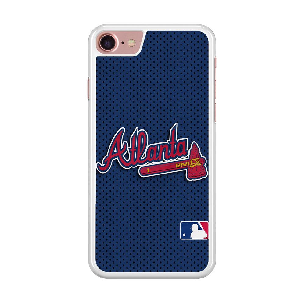 Baseball Atlanta Braves MLB 002 iPhone 7 Case-Rubber / White (2D Case)-Xtracase