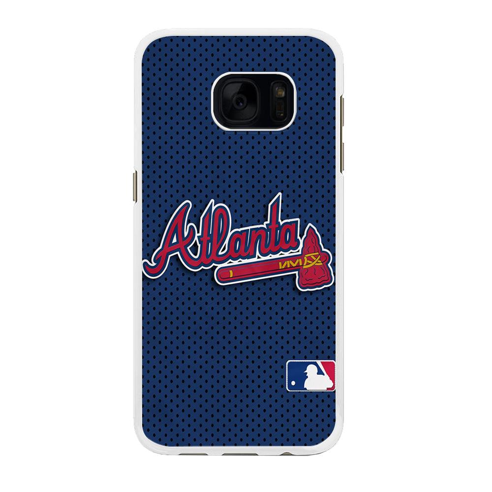 Baseball Atlanta Braves MLB 002 Samsung Galaxy S7 Edge Case-Rubber / White (2D Case)-Xtracase
