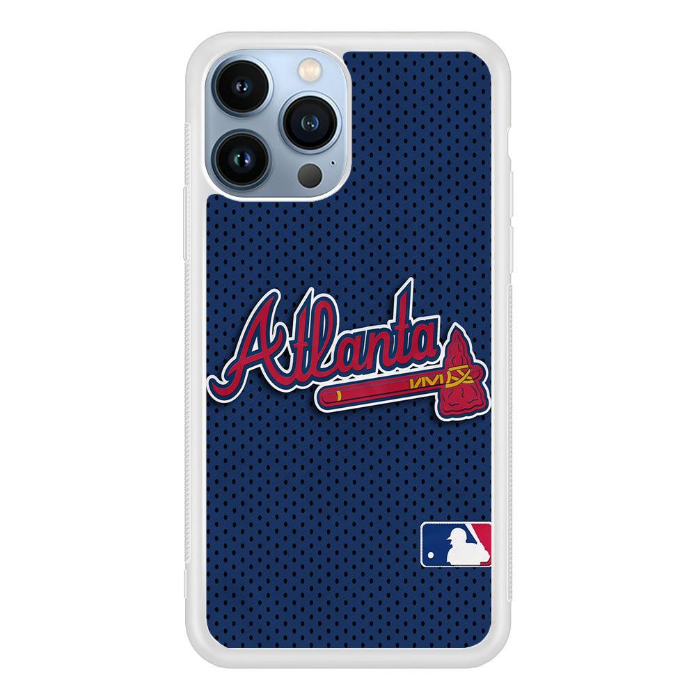 Baseball Atlanta Braves MLB 002 iPhone 13 Pro Max Case-Rubber / White (2D Case)-Xtracase