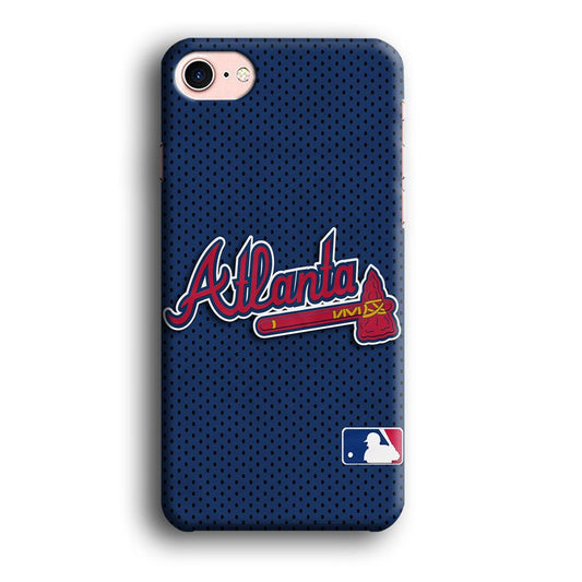 Baseball Atlanta Braves MLB 002 iPhone SE 2020 Case-Rubber / Black (2D Case)-Xtracase