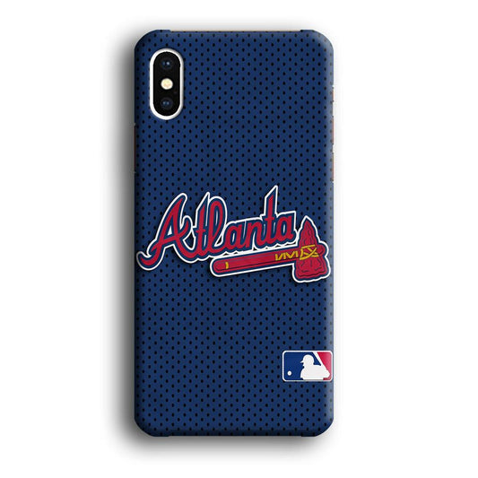 Baseball Atlanta Braves MLB 002 iPhone X Case-Plastic / Full Wrap (3D Case)-Xtracase