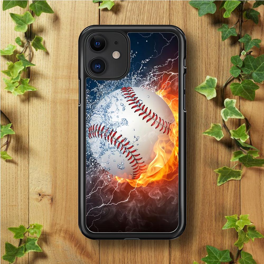 Baseball Ball Cool Art iPhone 11 Case-Rubber / Black (2D Case)-Xtracase