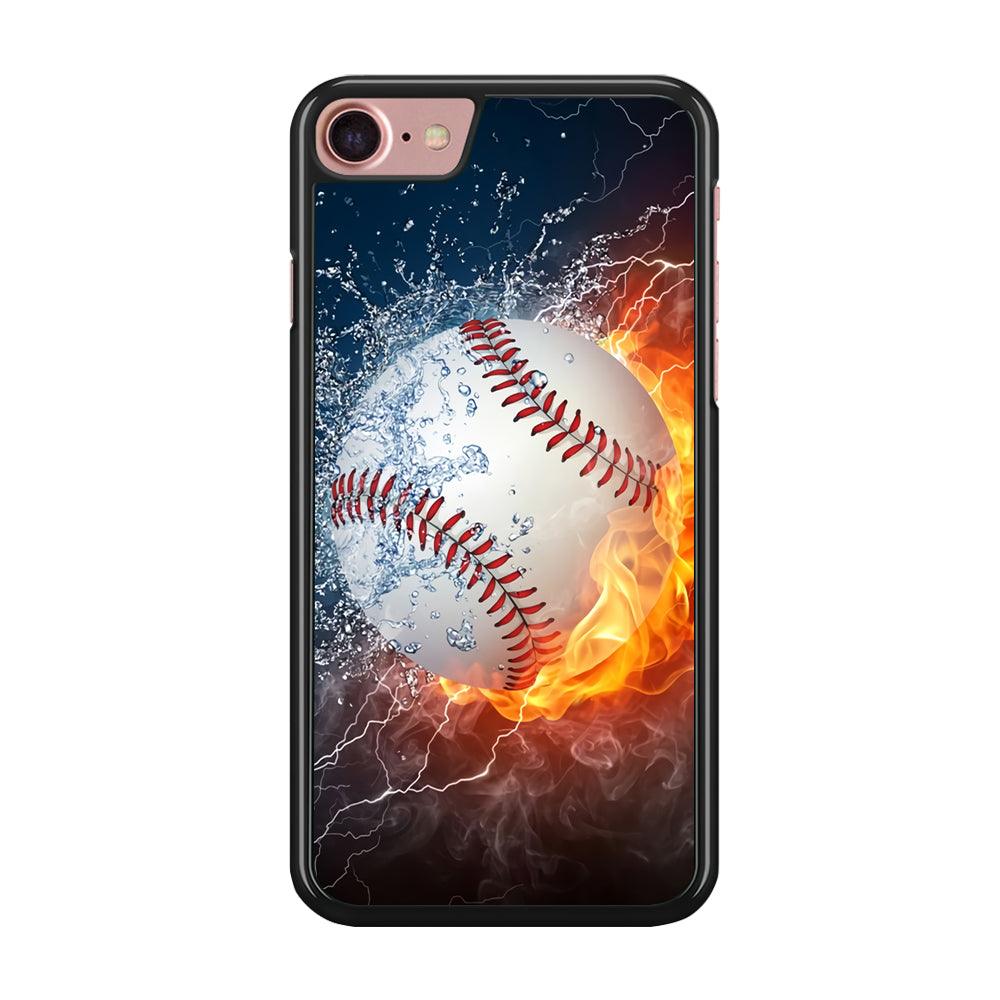 Baseball Ball Cool Art iPhone SE 2020 Case-Rubber / Black (2D Case)-Xtracase