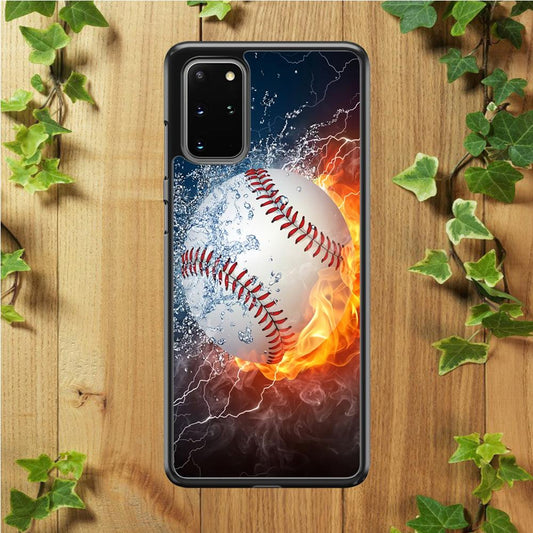 Baseball Ball Cool Art Samsung Galaxy S20 Plus Case-Rubber / Black (2D Case)-Xtracase