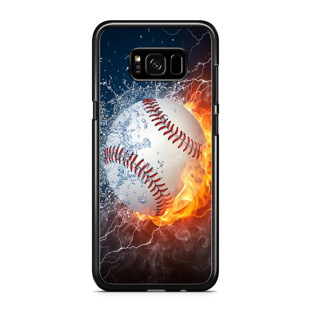 Baseball Ball Cool Art Samsung Galaxy S8 Case-Rubber / Black (2D Case)-Xtracase