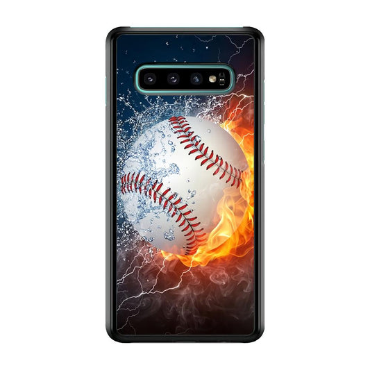 Baseball Ball Cool Art Samsung Galaxy S10 Case-Plastic / Full Wrap (3D Case)-Xtracase