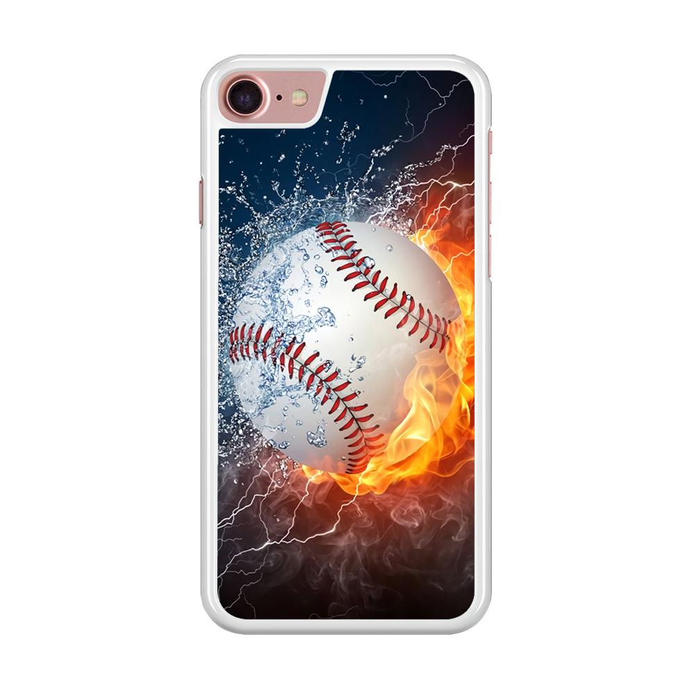 Baseball Ball Cool Art iPhone 7 Case-Rubber / White (2D Case)-Xtracase