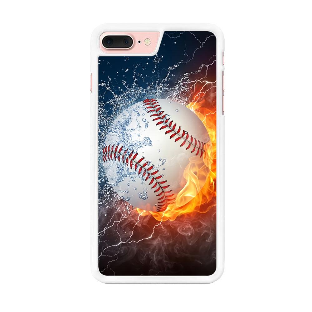 Baseball Ball Cool Art iPhone 7 Plus Case-Rubber / White (2D Case)-Xtracase