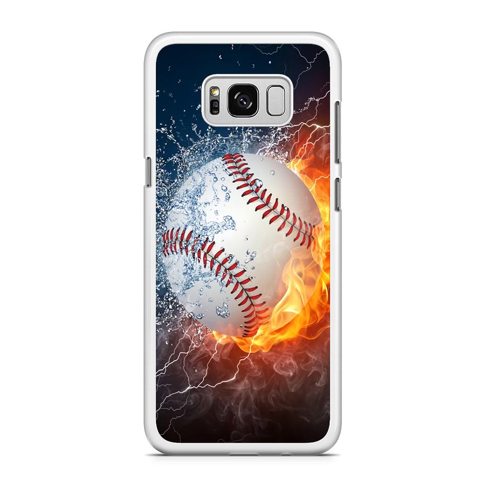 Baseball Ball Cool Art Samsung Galaxy S8 Case-Rubber / White (2D Case)-Xtracase