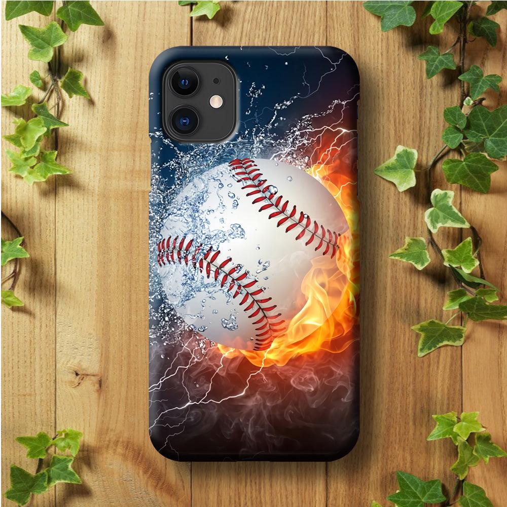 Baseball Ball Cool Art iPhone 11 Case-Plastic / Full Wrap (3D Case)-Xtracase