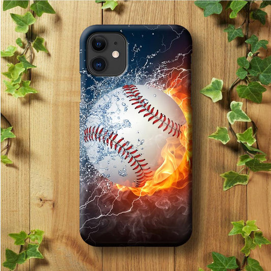 Baseball Ball Cool Art iPhone 11 Case-Plastic / Full Wrap (3D Case)-Xtracase