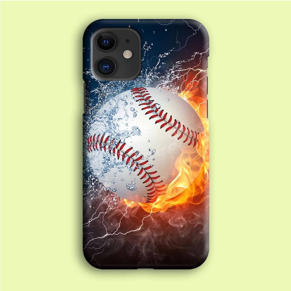 Baseball Ball Cool Art iPhone 12 Case-Plastic / Full Wrap (3D Case)-Xtracase