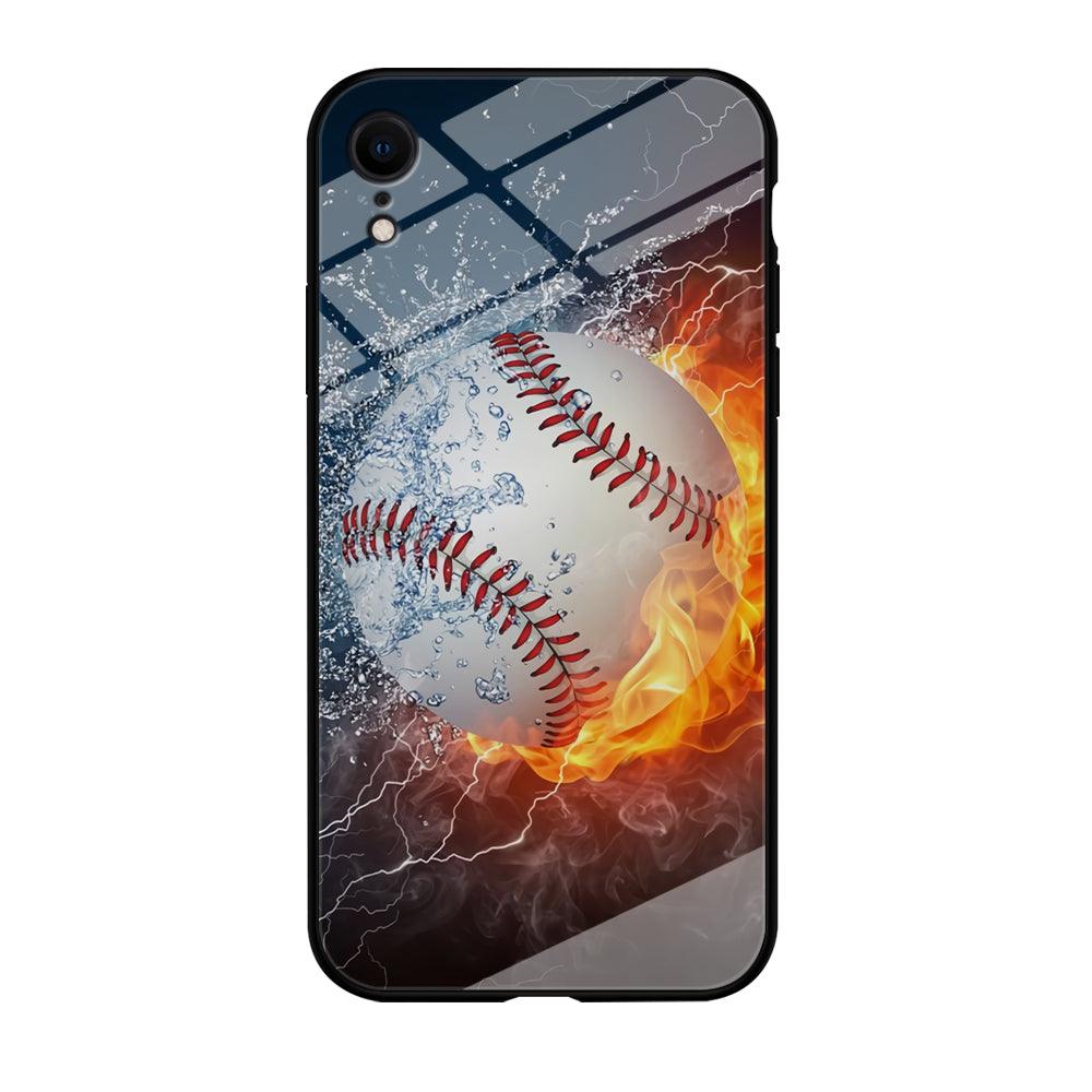 Baseball Ball Cool Art iPhone XR Case-Tempered Glass Case-Xtracase