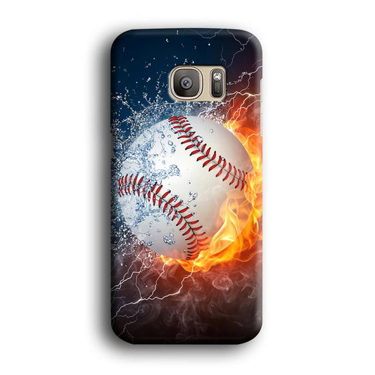 Baseball Ball Cool Art Samsung Galaxy S7 Edge Case-Plastic / Full Wrap (3D Case)-Xtracase