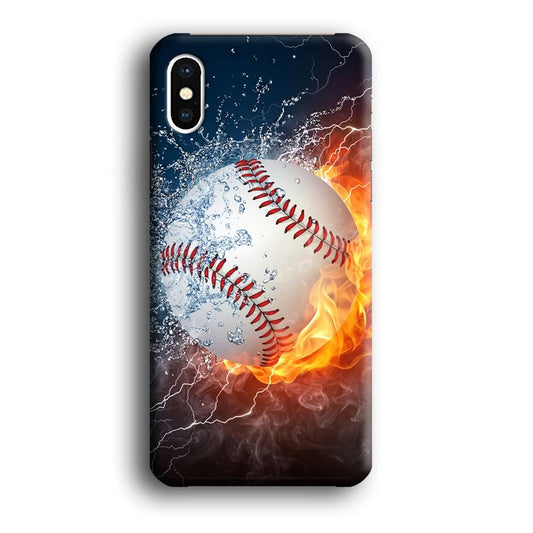Baseball Ball Cool Art iPhone Xs Case-Plastic / Full Wrap (3D Case)-Xtracase