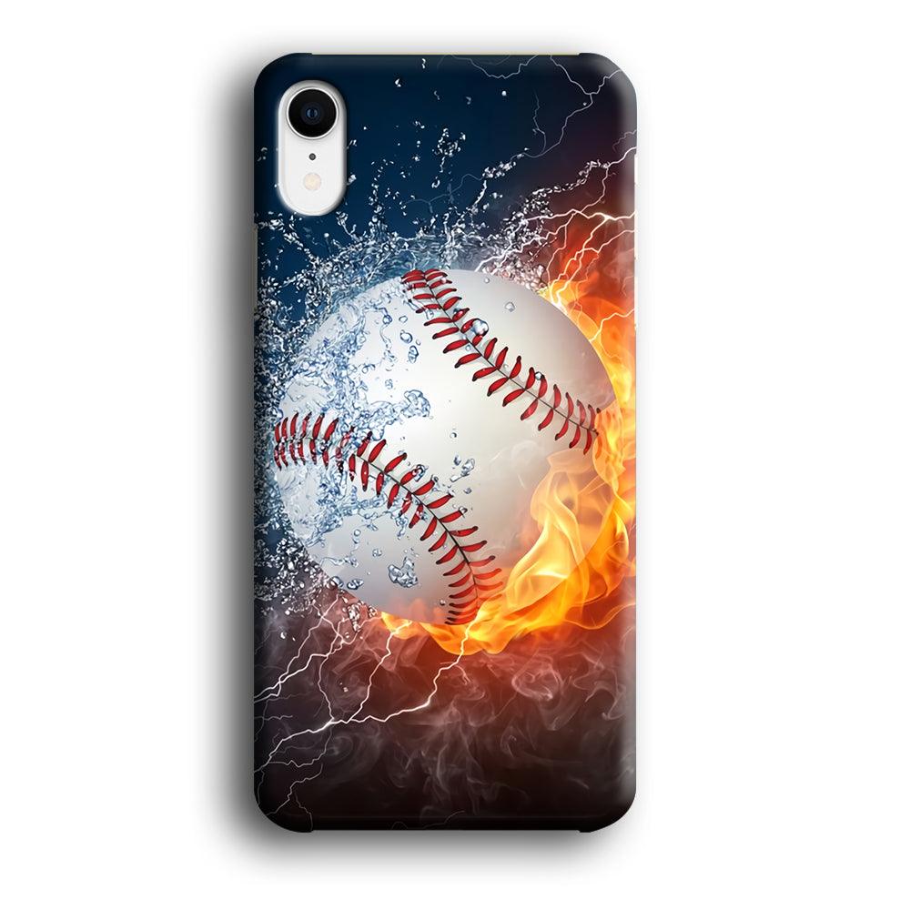 Baseball Ball Cool Art iPhone XR Case-Plastic / Full Wrap (3D Case)-Xtracase
