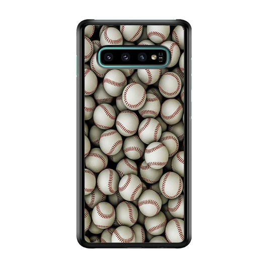 Baseball Ball Pattern Samsung Galaxy S10 Case-Plastic / Full Wrap (3D Case)-Xtracase