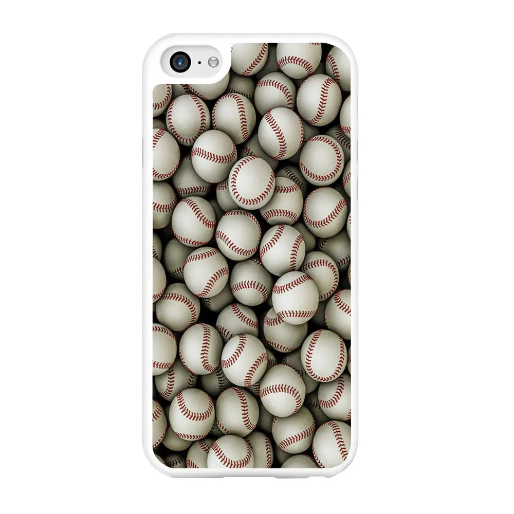 Baseball Ball Pattern iPhone 6 Plus | 6s Plus Case-Rubber / White (2D Case)-Xtracase
