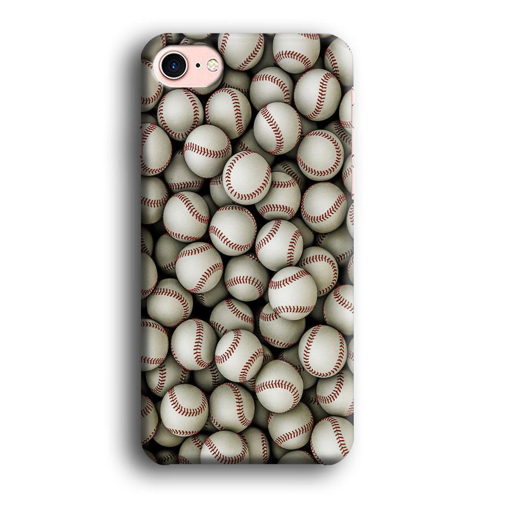 Baseball Ball Pattern iPhone SE 2020 Case-Plastic / Full Wrap (3D Case)-Xtracase