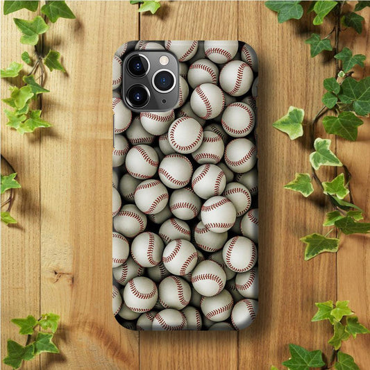 Baseball Ball Pattern iPhone 11 Pro Max Case-Plastic / Full Wrap (3D Case)-Xtracase