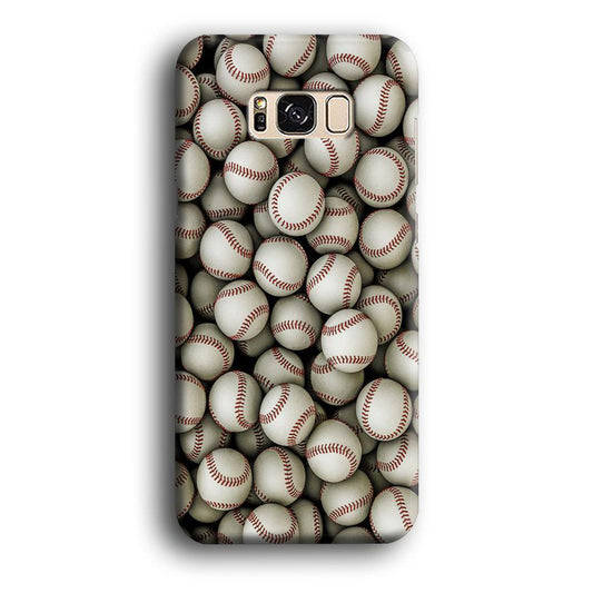 Baseball Ball Pattern Samsung Galaxy S8 Case-Plastic / Full Wrap (3D Case)-Xtracase