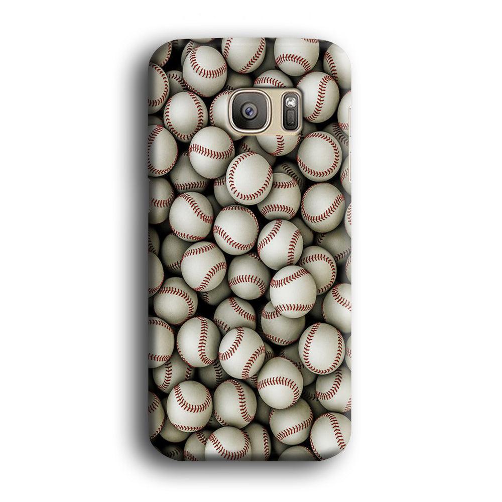 Baseball Ball Pattern Samsung Galaxy S7 Edge Case-Plastic / Full Wrap (3D Case)-Xtracase