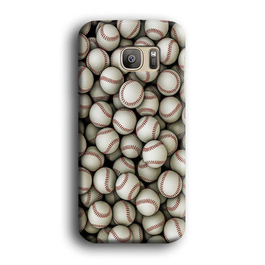 Baseball Ball Pattern Samsung Galaxy S7 Edge Case-Plastic / Full Wrap (3D Case)-Xtracase